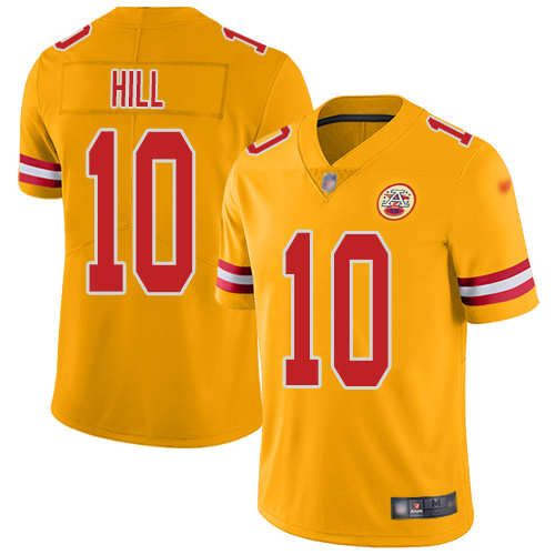 Men Kansas City Chiefs 10 Hill Tyreek Limited Gold Inverted Legend Football Nike NFL Jersey
